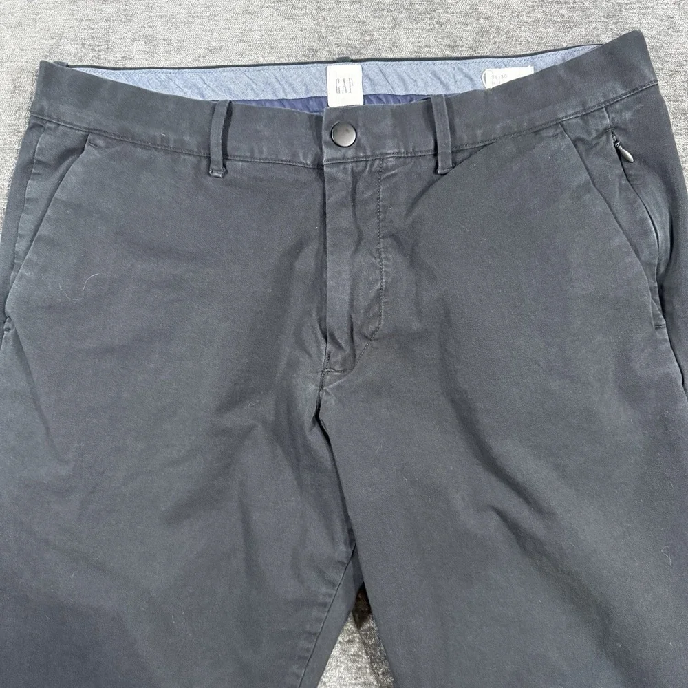 Gap Ultimate‎ Khaki Slim Fit Flat Front Pants Men's True Black Size 34x30 Chino